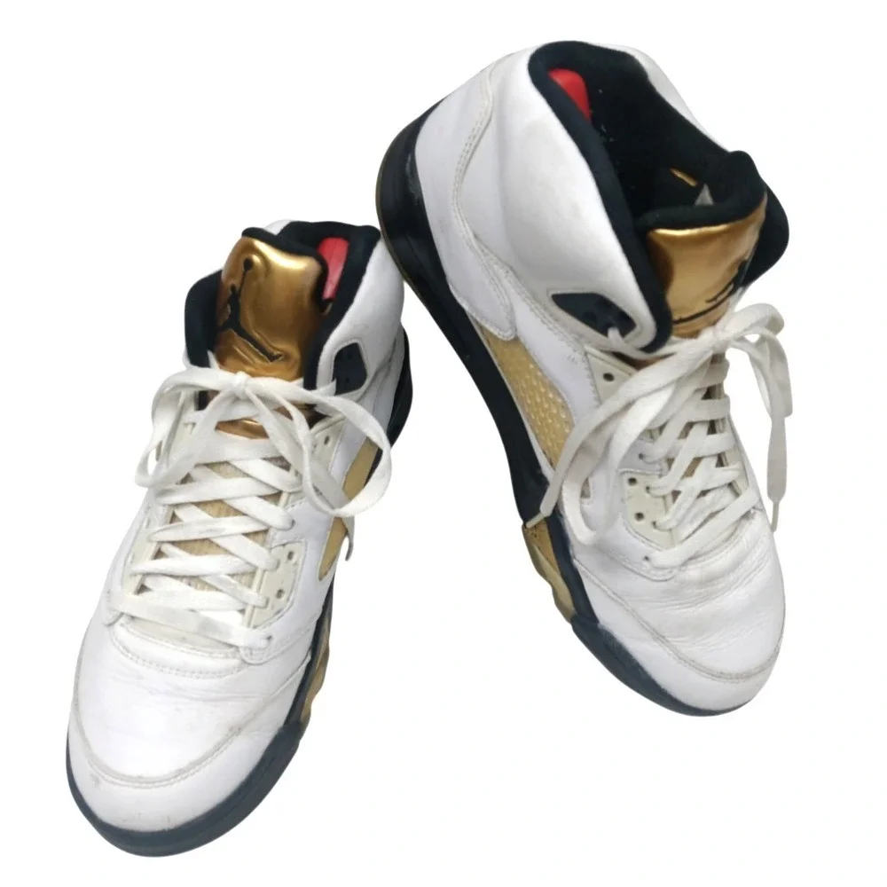 Air Jordan 5 Retro Olympic 2016‎ White Gold 136027-133 / Men's Size: 9
